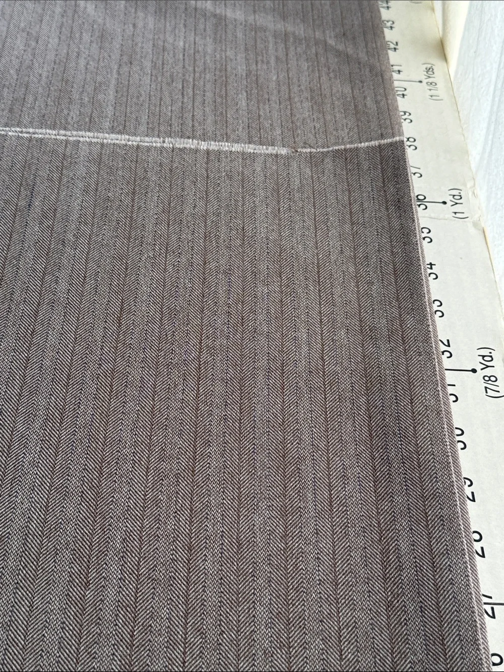3 Yards Taupe Herringbone Suiting Fabric 58” Wide Drapey Woven Apparel Fabric